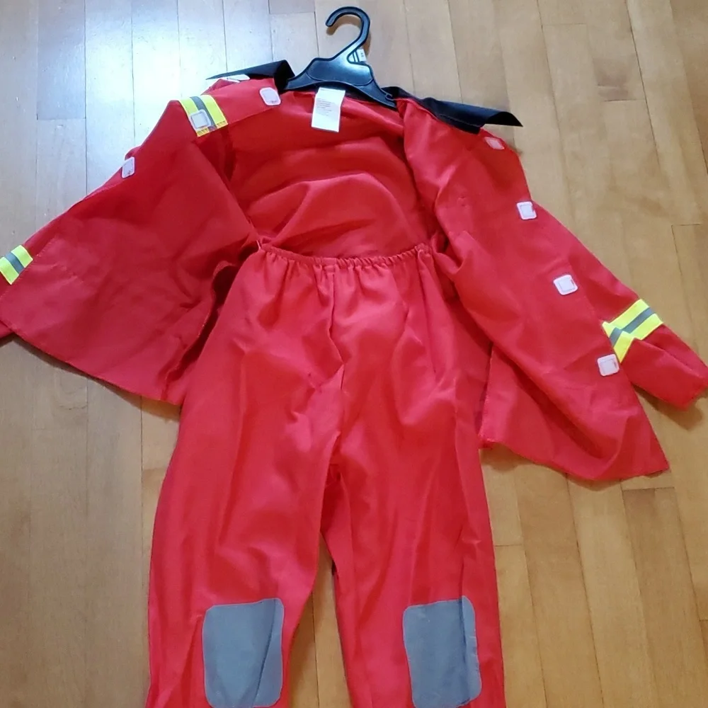 Kids Red Firefighter Costume with Reflective Trim